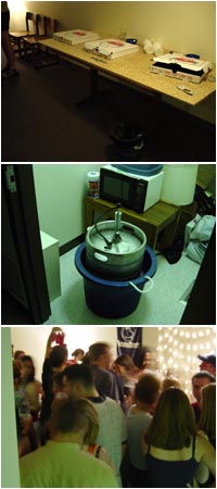 Before the party, keg of Molson Ice, Happy people
